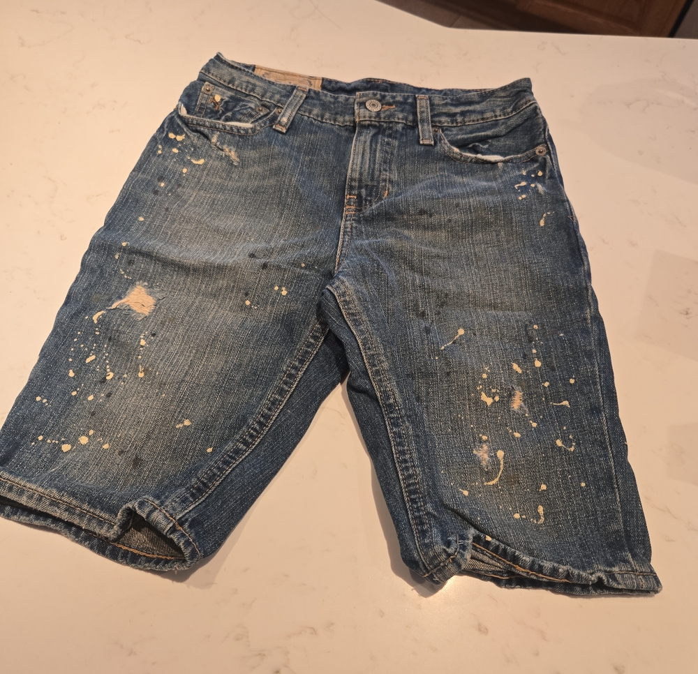 Polo by Ralph Lauren Blue Denim Paint-Splatter Shorts